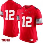 Youth NCAA Ohio State Buckeyes Only Number #12 College Stitched Diamond Quest Authentic Nike Red Football Jersey HT20M18IB